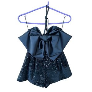ZARA Bow + Sequin Short Romper